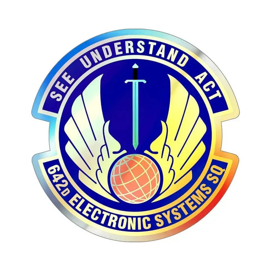 642d Electronic Systems Squadron (U.S. Air Force) Holographic STICKER Die-Cut Vinyl Decal 6 Inch Holographic - The Sticker Space