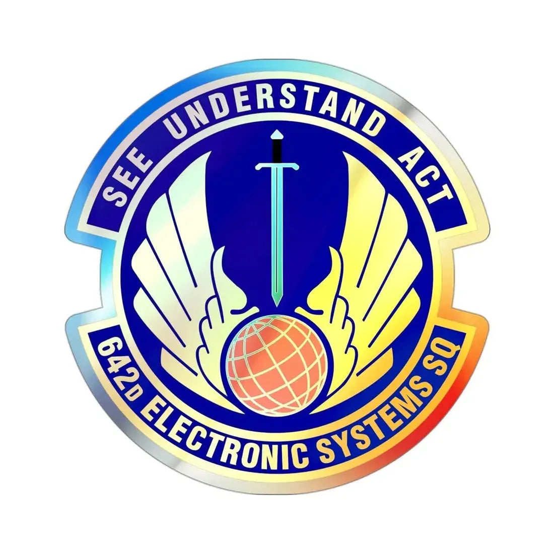 642d Electronic Systems Squadron (U.S. Air Force) Holographic STICKER Die-Cut Vinyl Decal - The Sticker Space