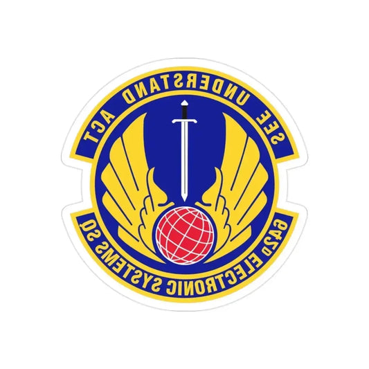 642d Electronic Systems Squadron (U.S. Air Force) REVERSE PRINT Transparent Die-Cut STICKER 2 Inch Die-Cut Transparent - The Sticker Space