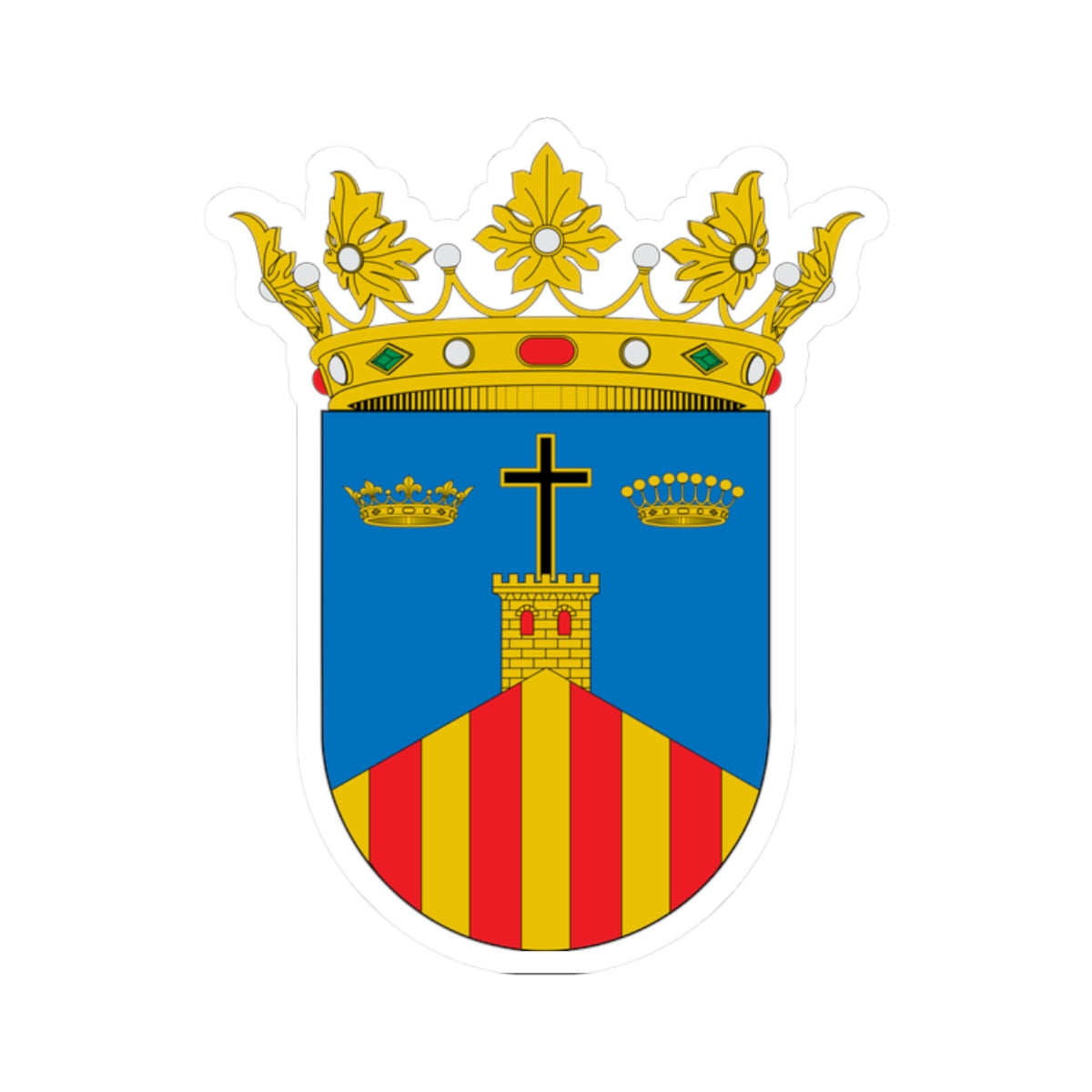 Escudo de Malón (Spain) (Coat of Arms) STICKER Vinyl Kiss-Cut Decal