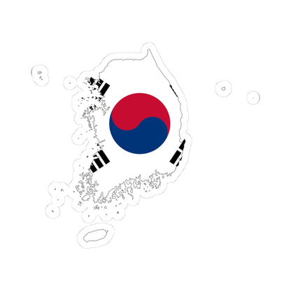 Flag-map of South Korea de-facto (Korea) STICKER Vinyl Kiss-Cut Decal