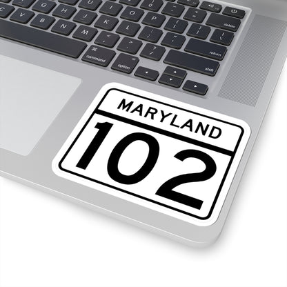MD Route 102 (Maryland) (Road Sign) STICKER Vinyl Kiss-Cut Decal