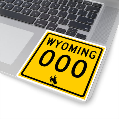 WY-000 (Wyoming) (Road Sign) STICKER Vinyl Kiss-Cut Decal