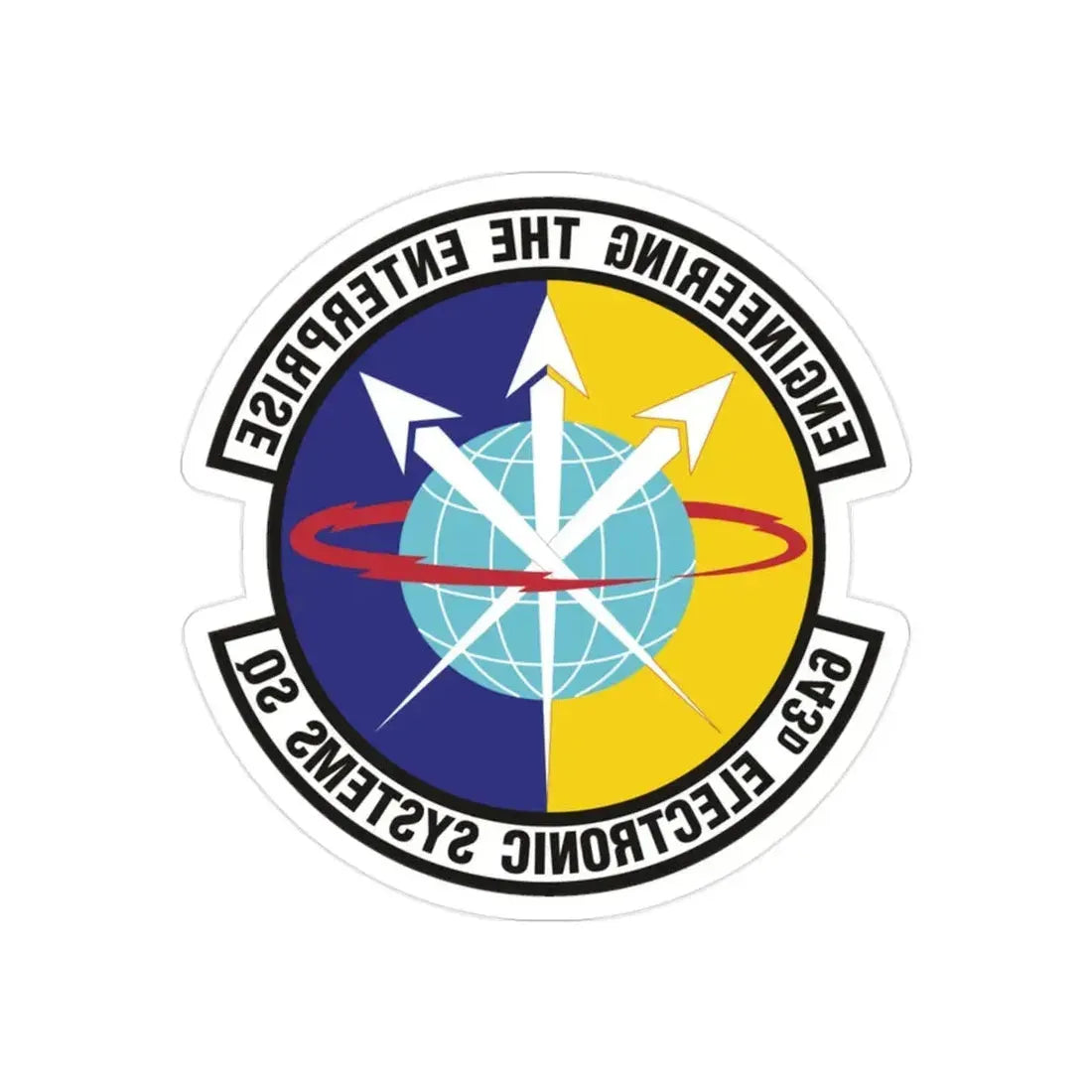 643d Electronic Systems Squadron (U.S. Air Force) REVERSE PRINT Transparent Die-Cut STICKER - The Sticker Space