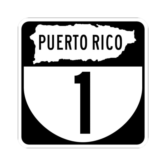 PR old 1 (Puerto Rico) (Road Sign) STICKER Vinyl Kiss-Cut Decal