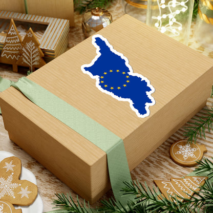 Flag map of Georgia European Union (Georgia) STICKER Vinyl Kiss-Cut Decal