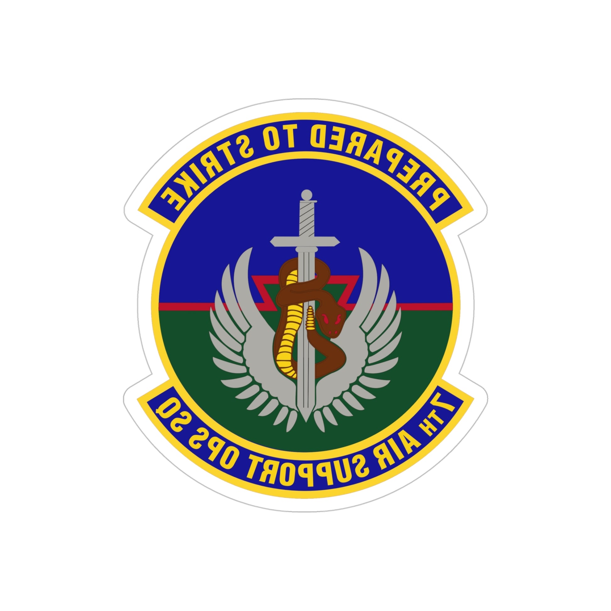 7th Air Support Operations Squadron (U.S. Air Force) REVERSE PRINT Transparent STICKER-5" × 5"-The Sticker Space