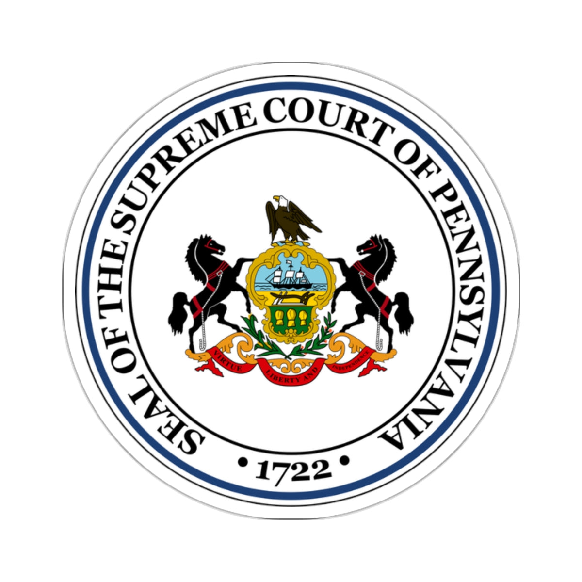 Seal of the Supreme Court of Pennsylvania - STICKER Vinyl Kiss-Cut Decal