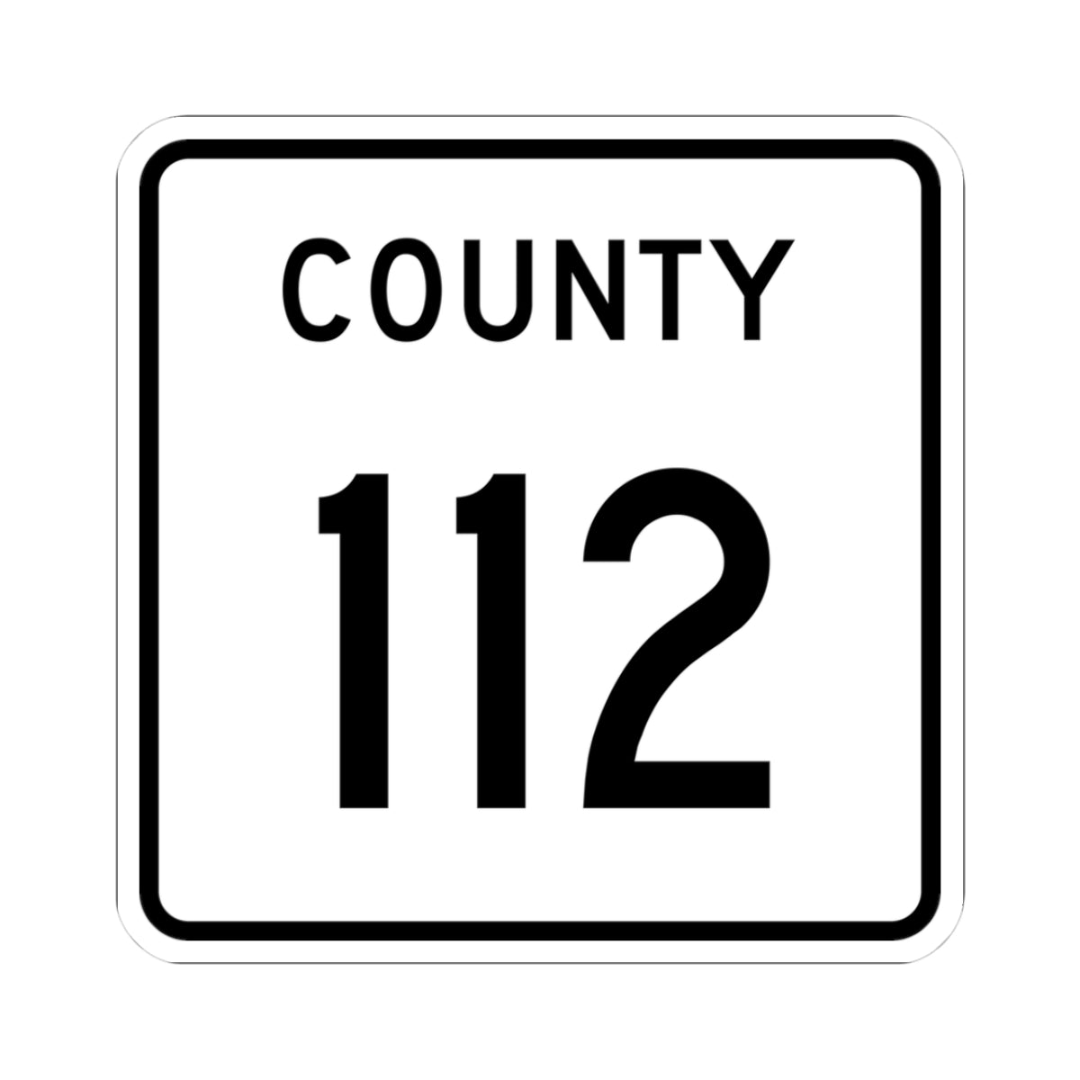 County 112 square (Minnesota) (Road Sign) STICKER Vinyl Kiss-Cut Decal