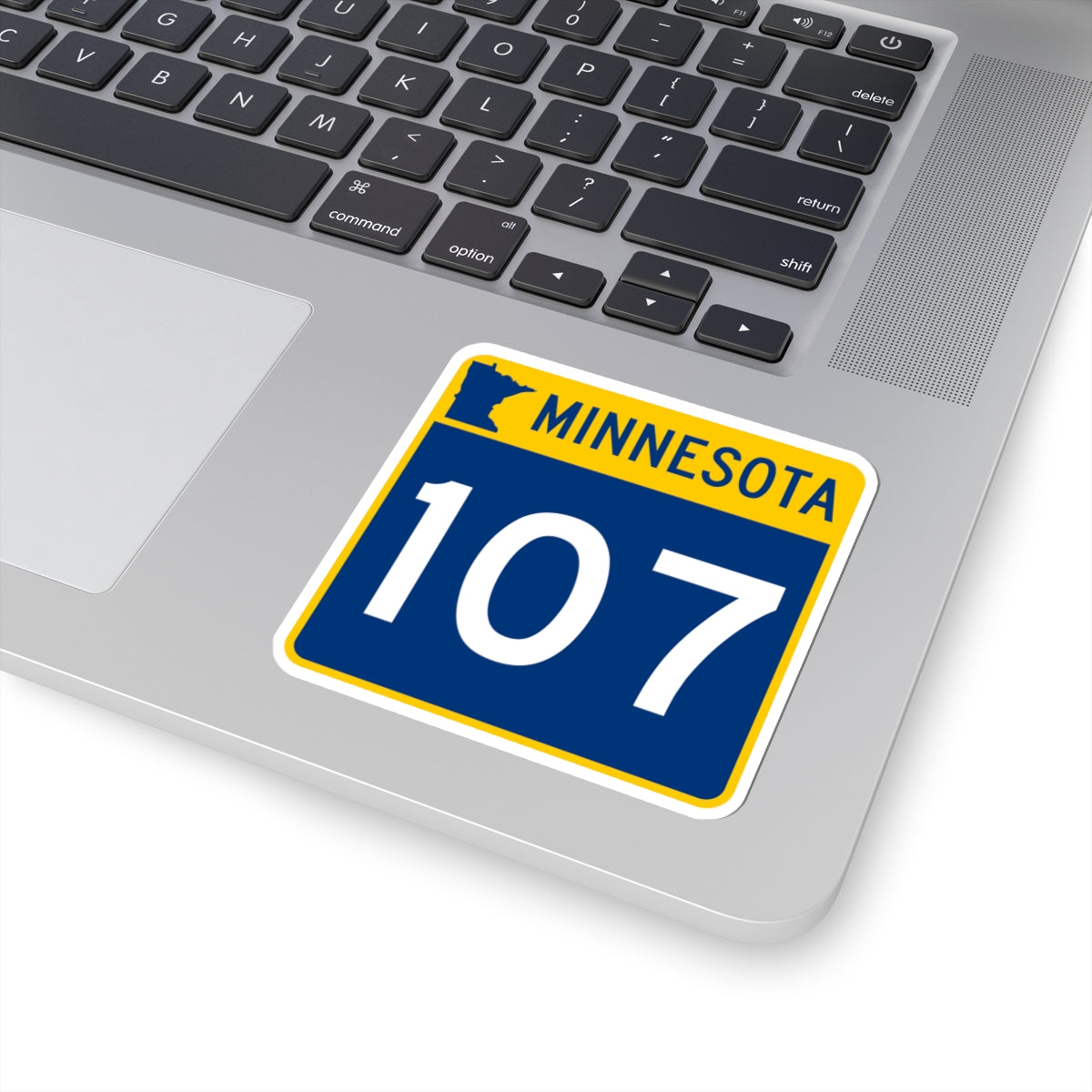 MN-107 (Minnesota) (Road Sign) STICKER Vinyl Kiss-Cut Decal