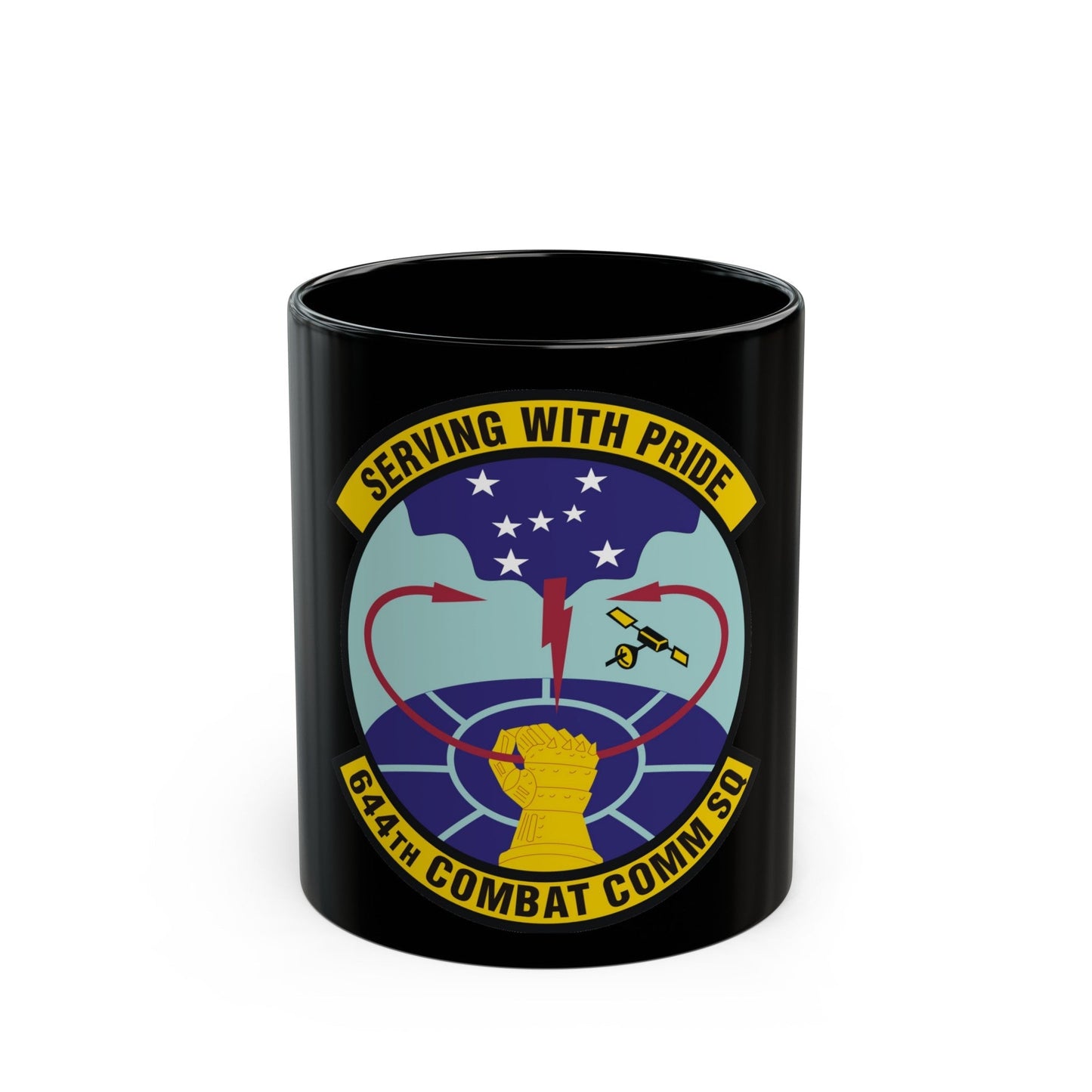 644th Combat Communications Squadron (U.S. Air Force) Black Coffee Mug-11oz-The Sticker Space