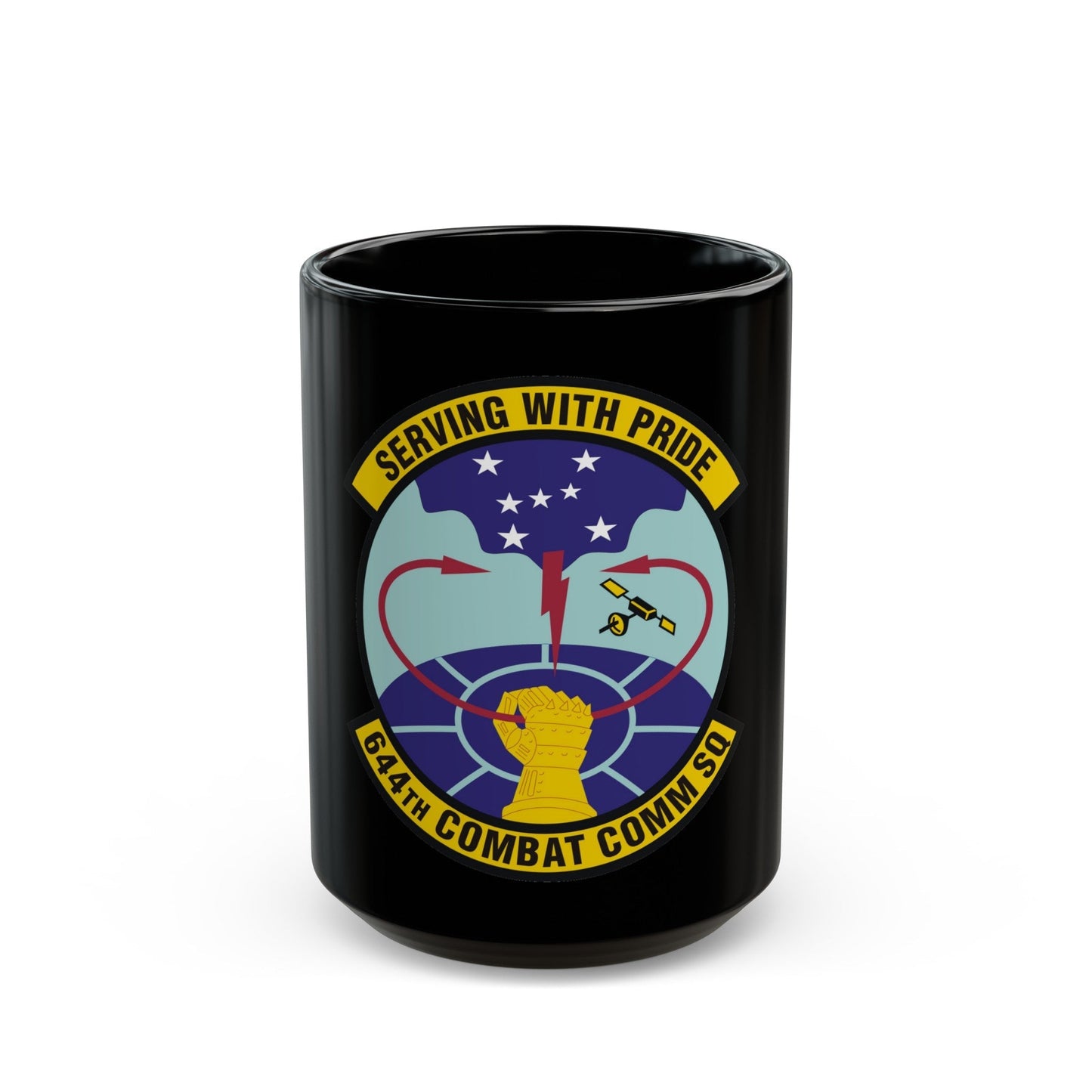 644th Combat Communications Squadron (U.S. Air Force) Black Coffee Mug-15oz-The Sticker Space