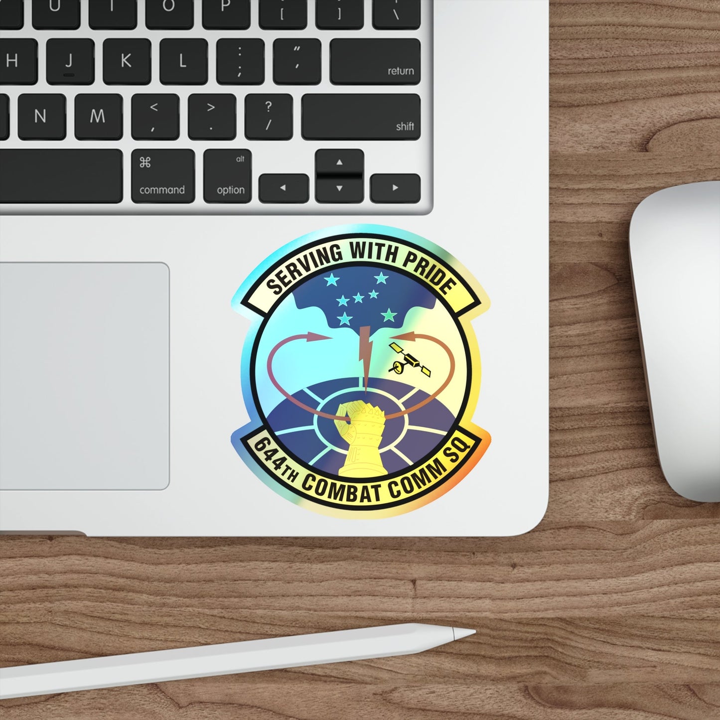 644th Combat Communications Squadron (U.S. Air Force) Holographic STICKER Die-Cut Vinyl Decal-The Sticker Space