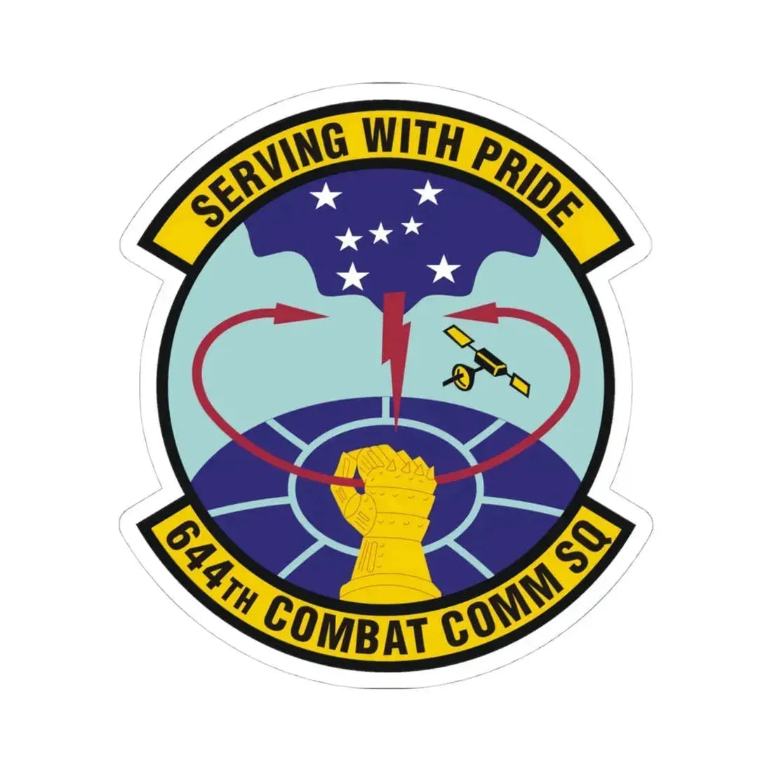 644th Combat Communications Squadron (U.S. Air Force) STICKER Vinyl Kiss-Cut Decal 4 Inch White - The Sticker Space