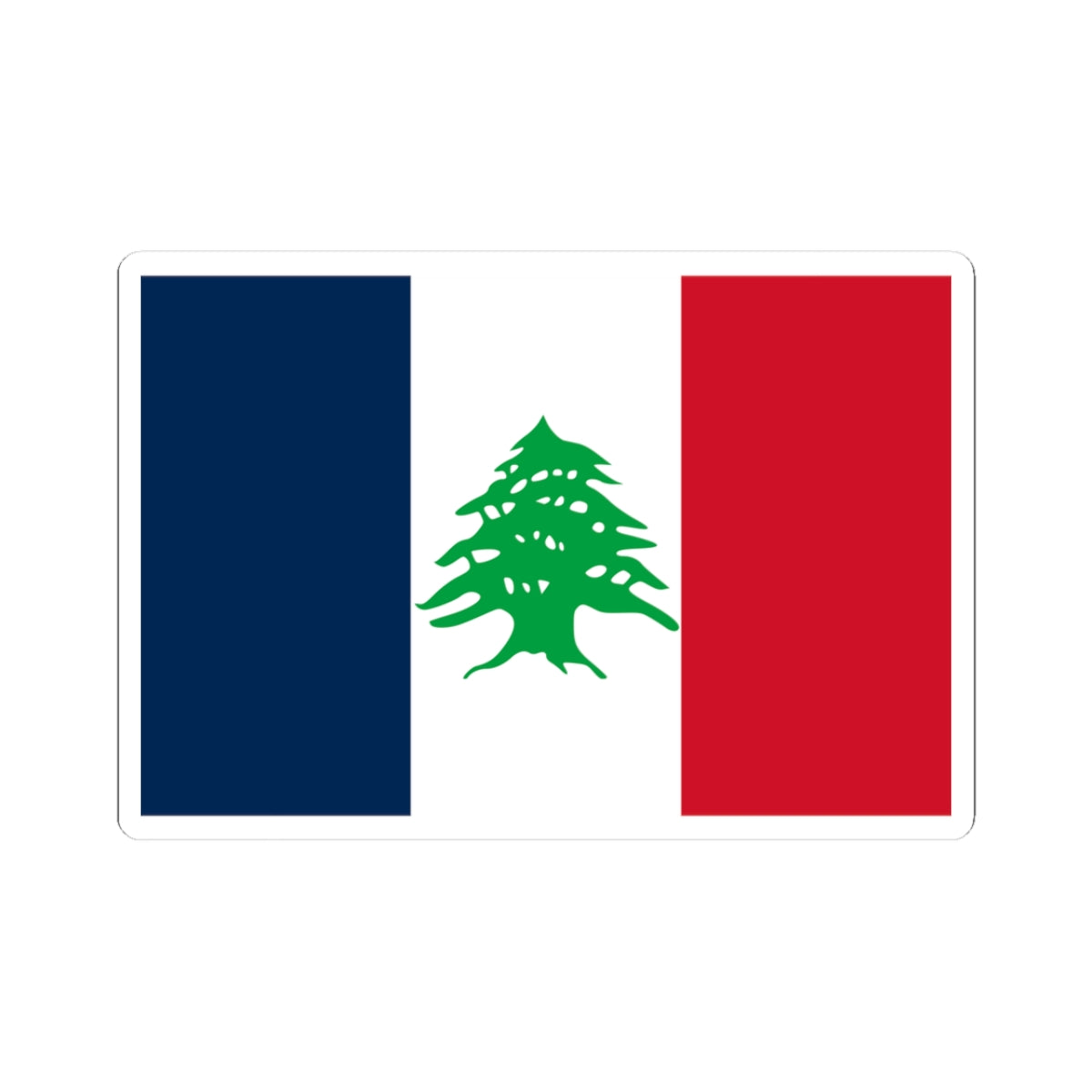 Flag of Lebanon during French Mandate 1920-1943 (Lebanon) STICKER Vinyl Kiss-Cut Decal