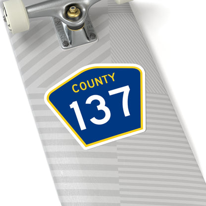County 137 MN (Minnesota) (Road Sign) STICKER Vinyl Kiss-Cut Decal