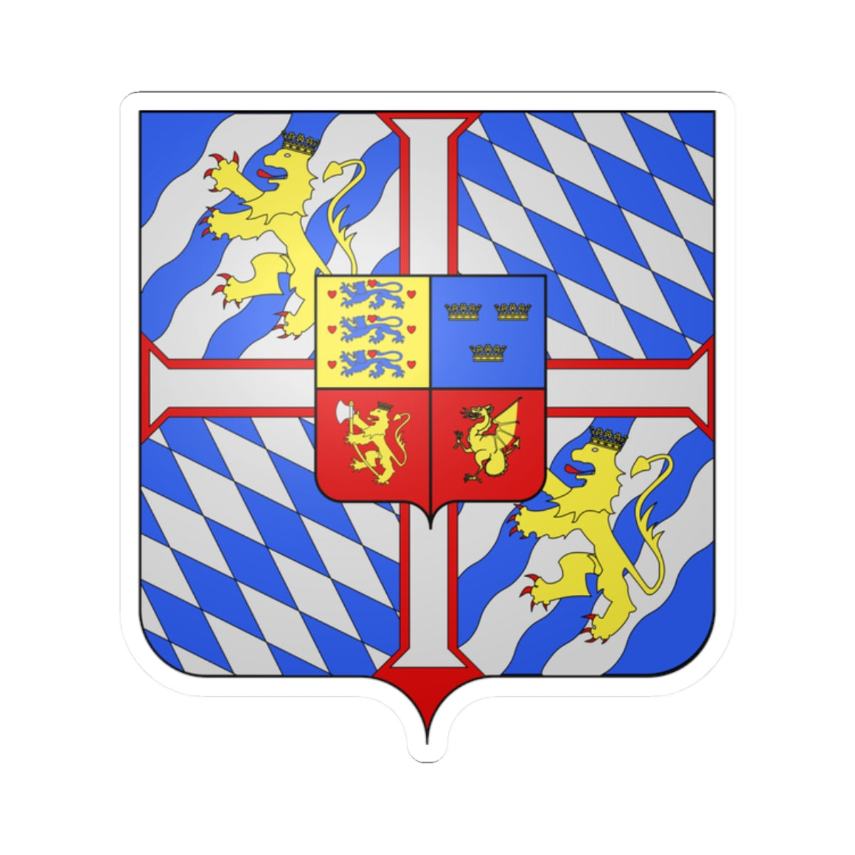 Armoiries Christophe III de Bavière roi de Danemark (Germany) (Coat of Arms) STICKER Vinyl Kiss-Cut Decal