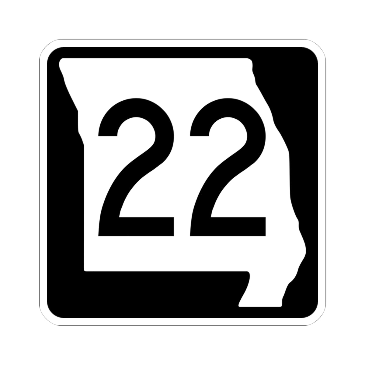 MO-22 (Missouri) (Road Sign) STICKER Vinyl Kiss-Cut Decal