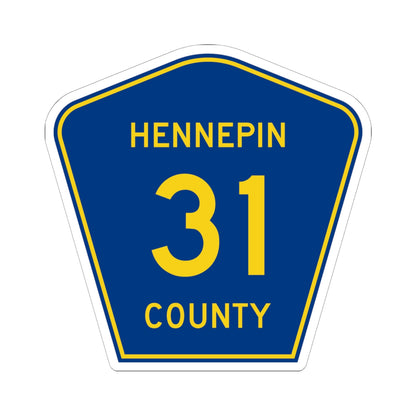 Hennepin County 31 (Minnesota) (Road Sign) STICKER Vinyl Kiss-Cut Decal