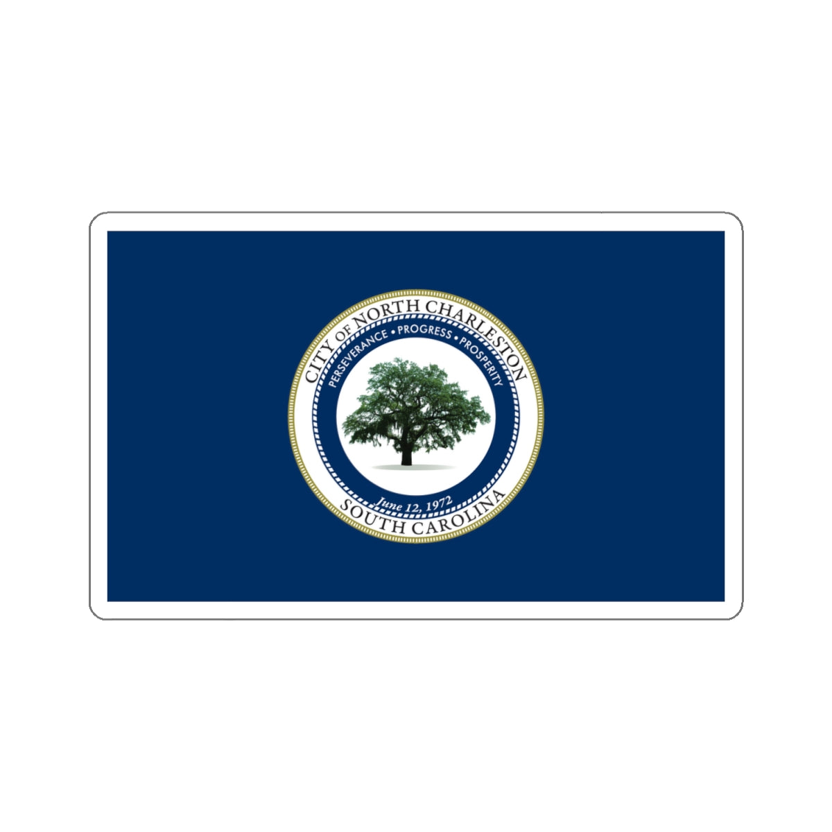 Flag of North Charleston, South Carolina - STICKER Vinyl Kiss-Cut Decal