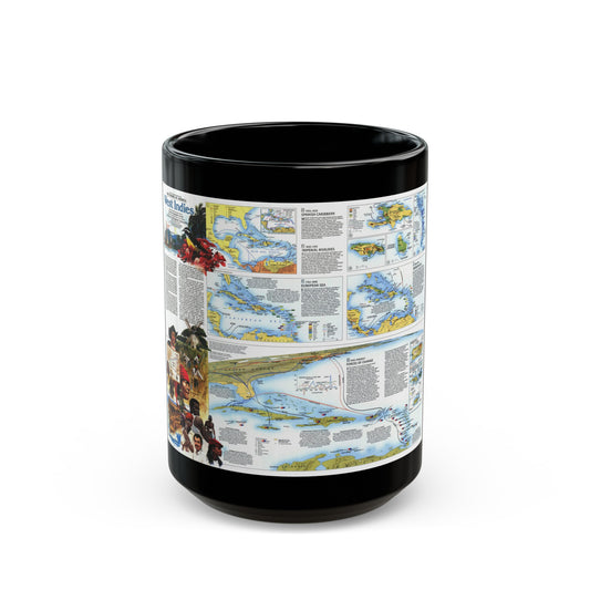 West Indies 2 (1987) (Map) Black Coffee Mug-15oz-The Sticker Space