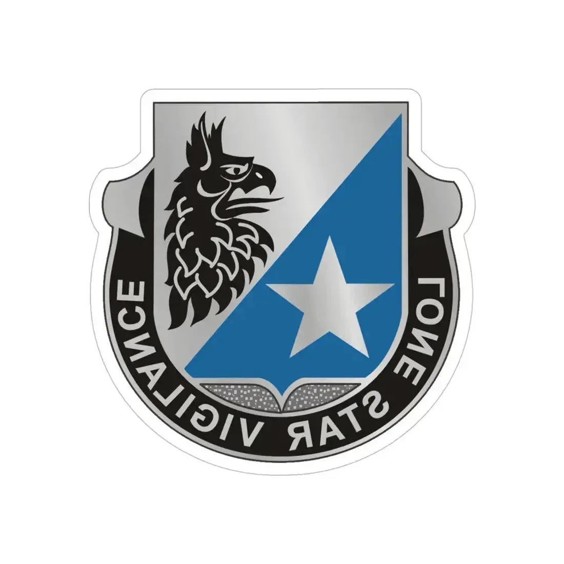 649 Military Intelligence Battalion (U.S. Army) REVERSE PRINT Transparent Die-Cut STICKER 5 Inch Die-Cut Transparent - The Sticker Space