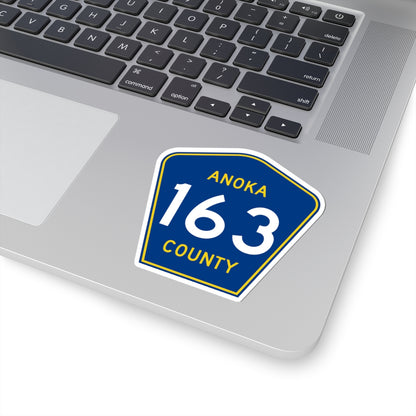 Anoka County 163 (Minnesota) (Road Sign) STICKER Vinyl Kiss-Cut Decal