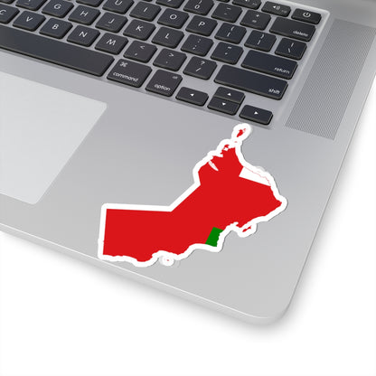 Flag-map of Oman precise boundaries (Oman) STICKER Vinyl Kiss-Cut Decal