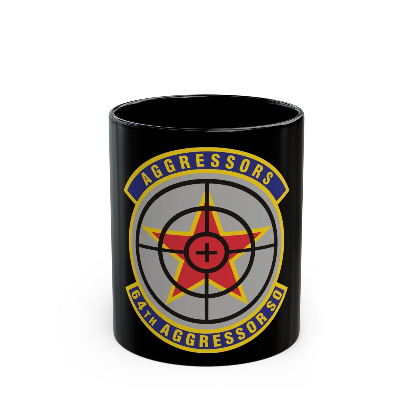 64th Aggressor Squadron (U.S. Air Force) Black Coffee Mug-11oz-The Sticker Space