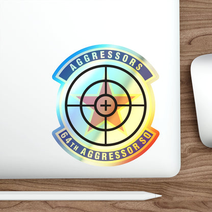 64th Aggressor Squadron (U.S. Air Force) Holographic STICKER Die-Cut Vinyl Decal-The Sticker Space