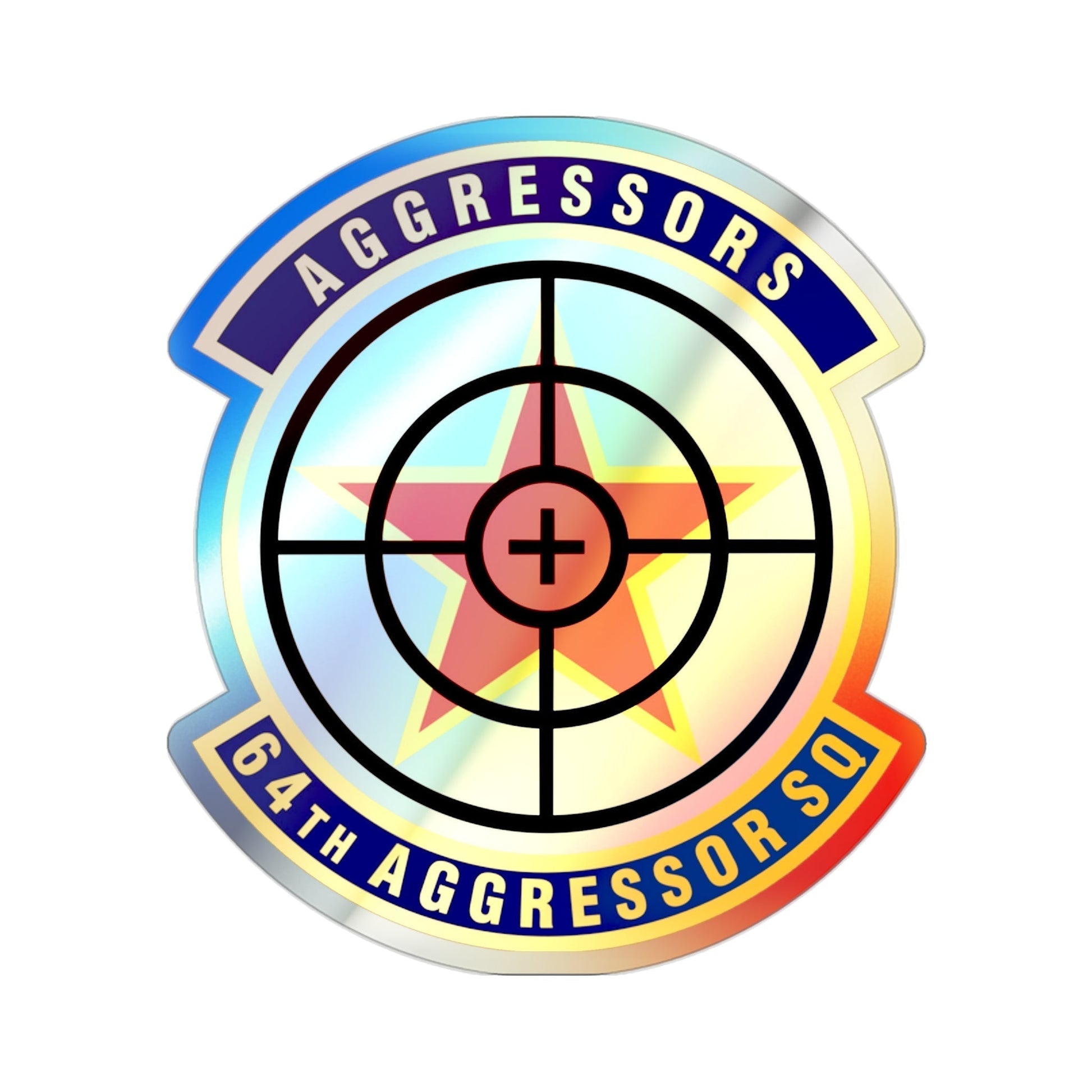 64th Aggressor Squadron (U.S. Air Force) Holographic STICKER Die-Cut Vinyl Decal-2 Inch-The Sticker Space