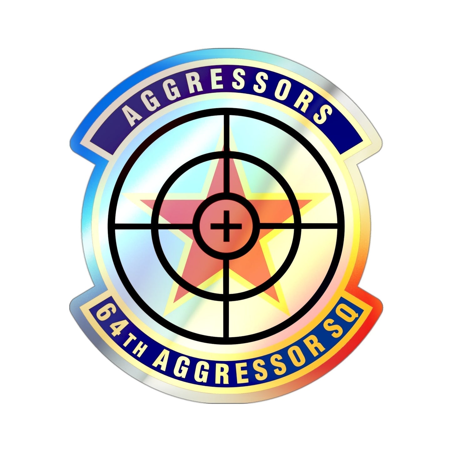 64th Aggressor Squadron (U.S. Air Force) Holographic STICKER Die-Cut Vinyl Decal-3 Inch-The Sticker Space