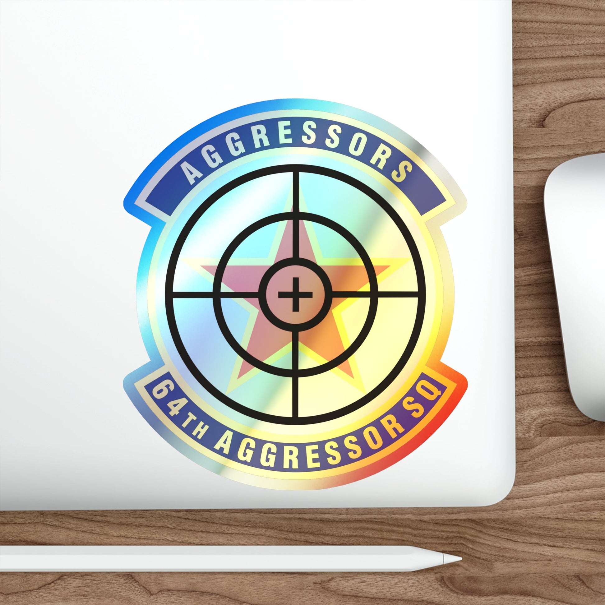 64th Aggressor Squadron (U.S. Air Force) Holographic STICKER Die-Cut Vinyl Decal-The Sticker Space