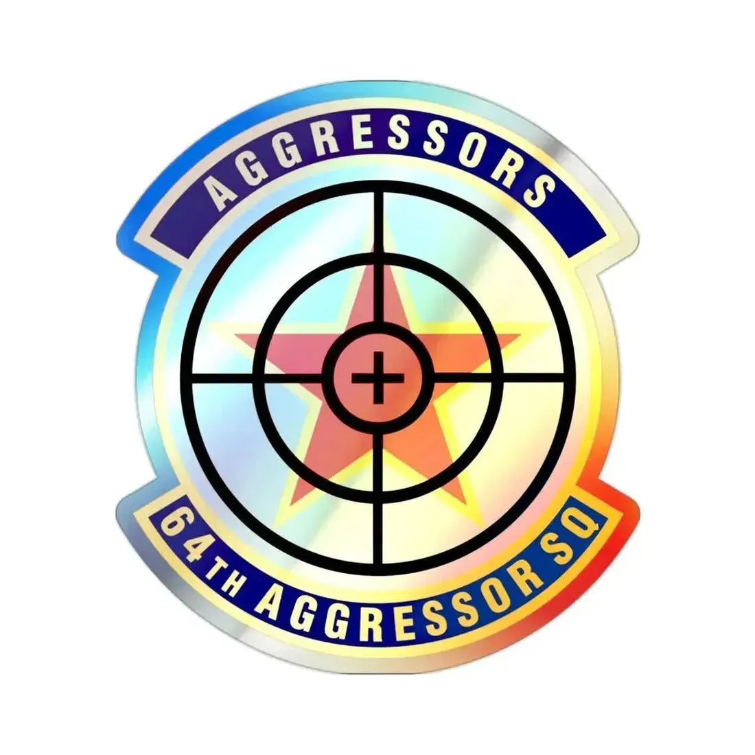 64th Aggressor Squadron (U.S. Air Force) Holographic STICKER Die-Cut Vinyl Decal 2 Inch Holographic - The Sticker Space