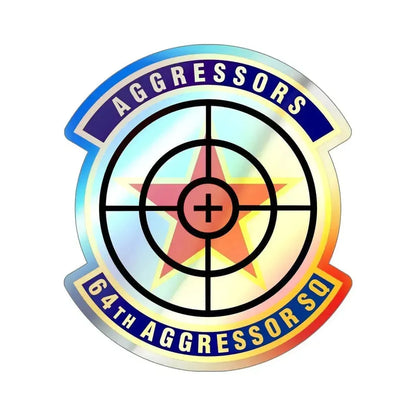 64th Aggressor Squadron (U.S. Air Force) Holographic STICKER Die-Cut Vinyl Decal 6 Inch Holographic - The Sticker Space