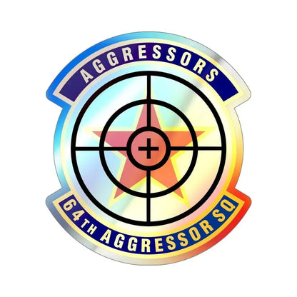 64th Aggressor Squadron (U.S. Air Force) Holographic STICKER Die-Cut Vinyl Decal - The Sticker Space