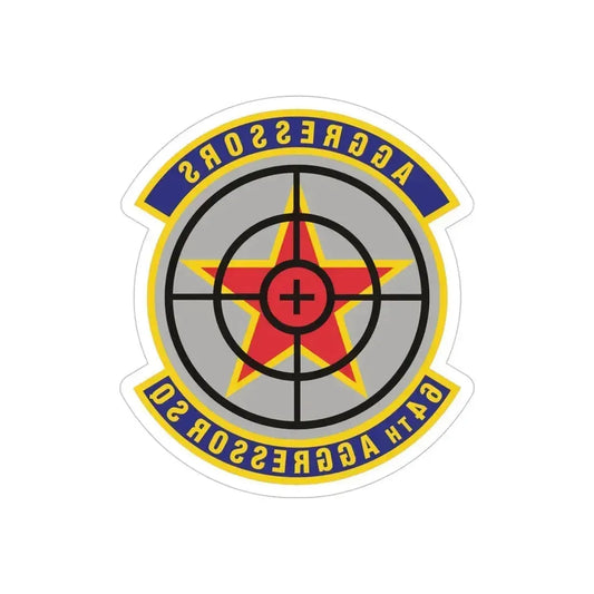 64th Aggressor Squadron (U.S. Air Force) REVERSE PRINT Transparent Die-Cut STICKER 6 Inch Die-Cut Transparent - The Sticker Space