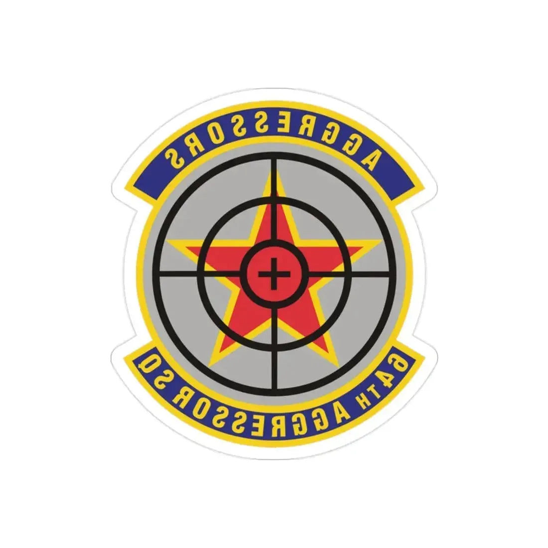 64th Aggressor Squadron (U.S. Air Force) REVERSE PRINT Transparent Die-Cut STICKER - The Sticker Space