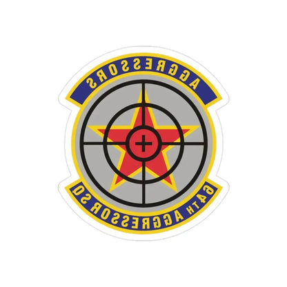 64th Aggressor Squadron (U.S. Air Force) REVERSE PRINT Transparent Die-Cut STICKER - The Sticker Space