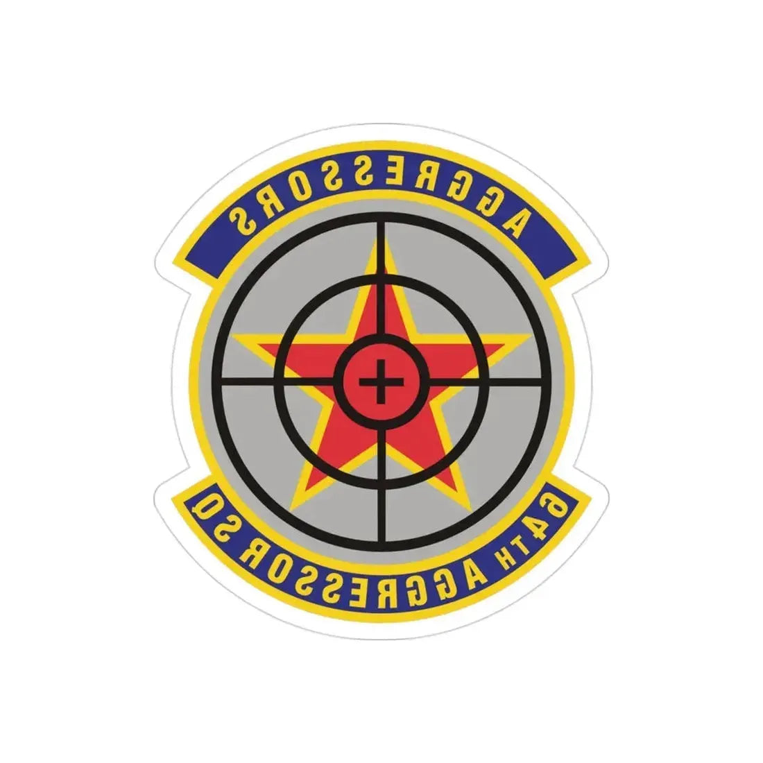 64th Aggressor Squadron (U.S. Air Force) REVERSE PRINT Transparent Die-Cut STICKER - The Sticker Space