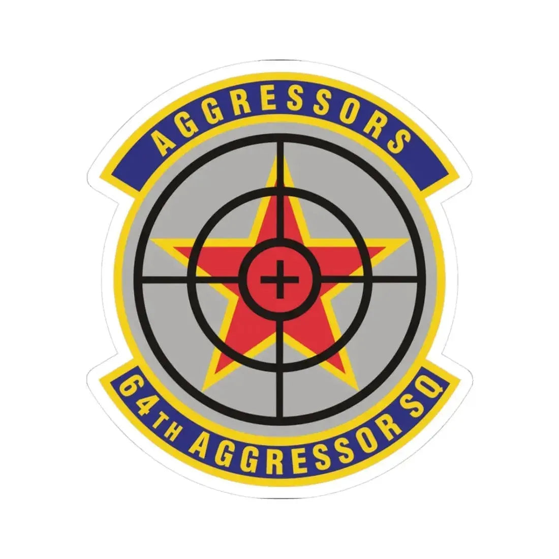 64th Aggressor Squadron (U.S. Air Force) STICKER Vinyl Kiss-Cut Decal 3 Inch White - The Sticker Space