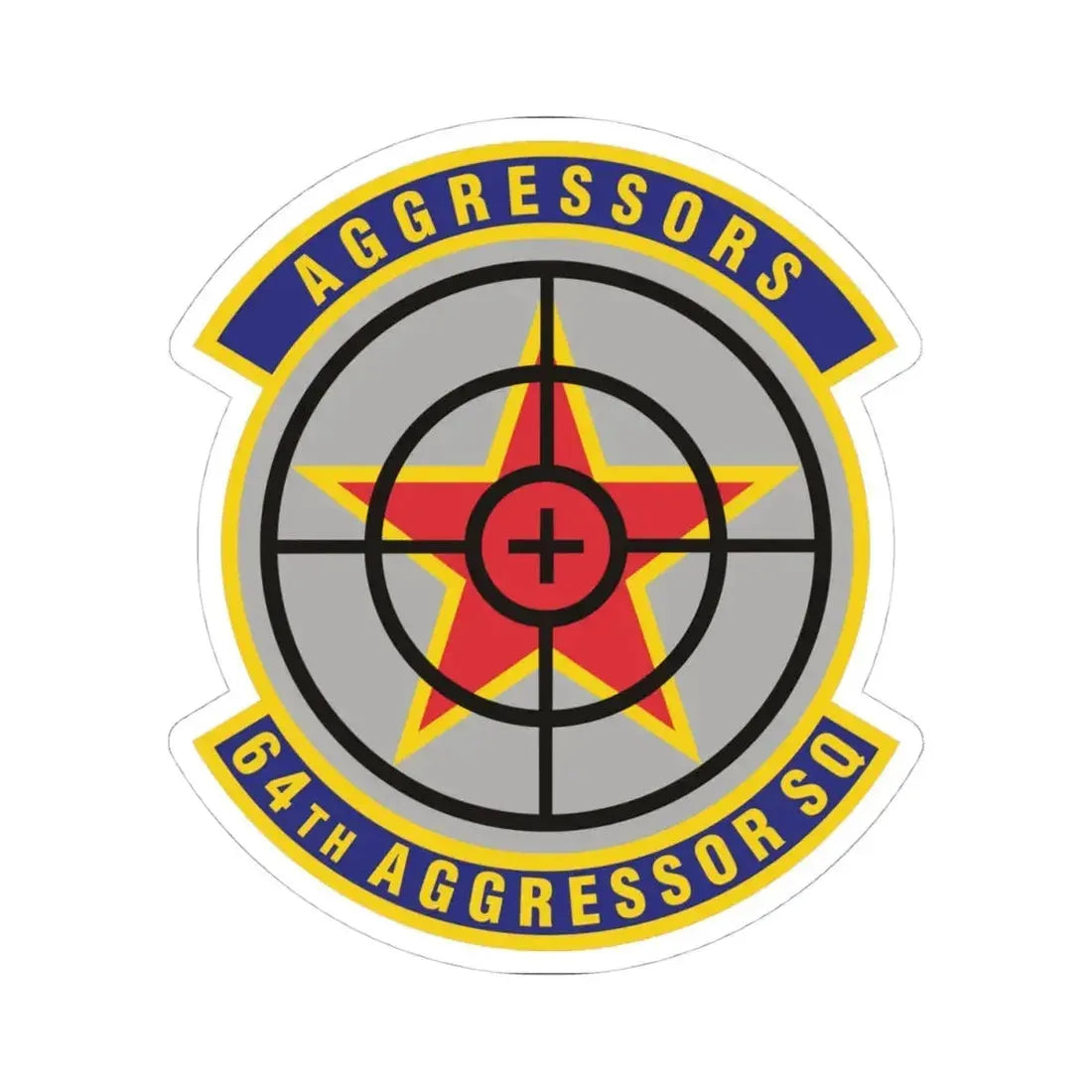 64th Aggressor Squadron (U.S. Air Force) STICKER Vinyl Kiss-Cut Decal 4 Inch White - The Sticker Space