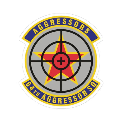 64th Aggressor Squadron (U.S. Air Force) STICKER Vinyl Kiss-Cut Decal 4 Inch White - The Sticker Space