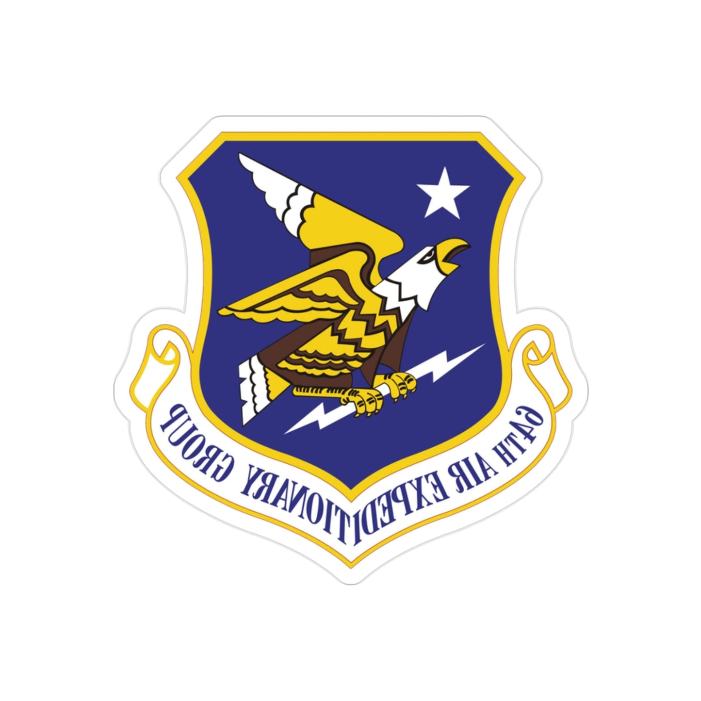 64th Air Expeditionary Group (U.S. Air Force) REVERSE PRINT Transparent STICKER-2" × 2"-The Sticker Space