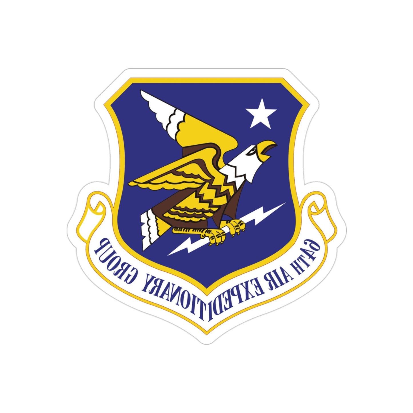 64th Air Expeditionary Group (U.S. Air Force) REVERSE PRINT Transparent STICKER-3" × 3"-The Sticker Space