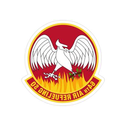 64th Air Refueling Squadron (U.S. Air Force) REVERSE PRINT Transparent STICKER-2" × 2"-The Sticker Space