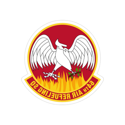 64th Air Refueling Squadron (U.S. Air Force) REVERSE PRINT Transparent STICKER-3" × 3"-The Sticker Space