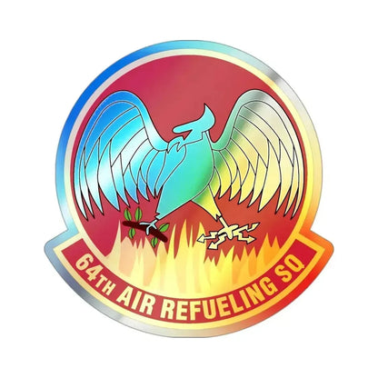 64th Air Refueling Squadron (U.S. Air Force) Holographic STICKER Die-Cut Vinyl Decal 3 Inch - The Sticker Space
