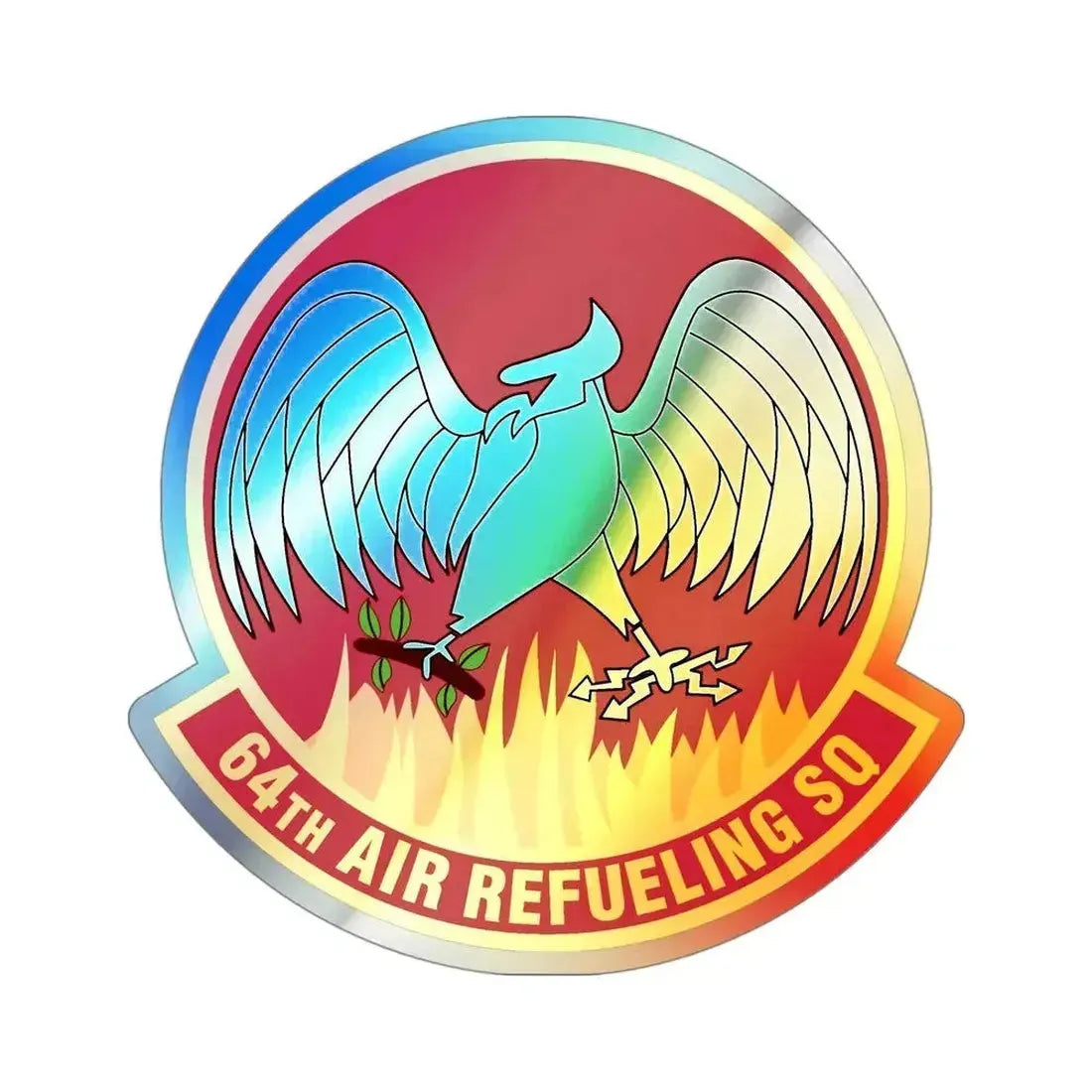 64th Air Refueling Squadron (U.S. Air Force) Holographic STICKER Die-Cut Vinyl Decal 4 Inch - The Sticker Space