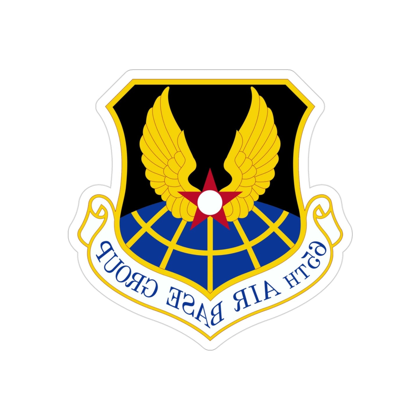 65 Air Base Group USAFE (U.S. Air Force) REVERSE PRINT Transparent STICKER-3" × 3"-The Sticker Space